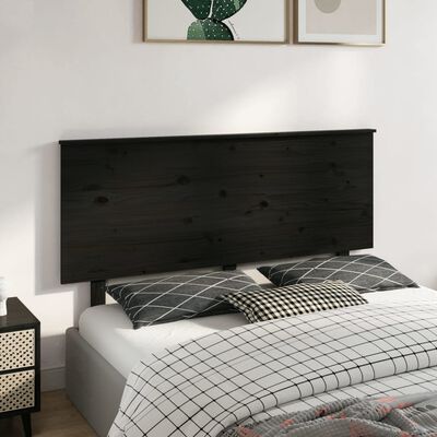 vidaXL Čelo postele černé 154 x 6 x 82,5 cm masivní borovice