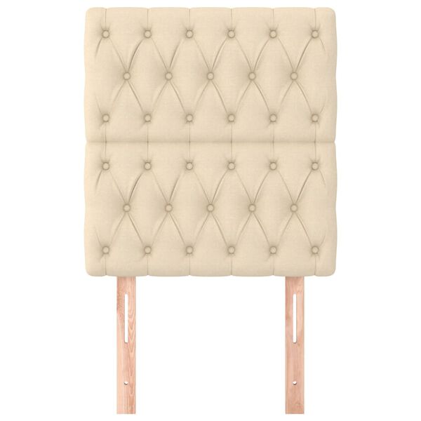 vidaXL Čelo postele kr&eacute;mov&eacute; 80x7x118/128 cm l&aacute;tkov&eacute;