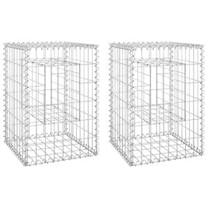 vidaXL Gabionov&eacute; sloupky 2 ks 40 x 40 x 60 cm železo