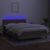 vidaXL Box spring postel s matrac&iacute; a LED taupe 140x200 cm textil