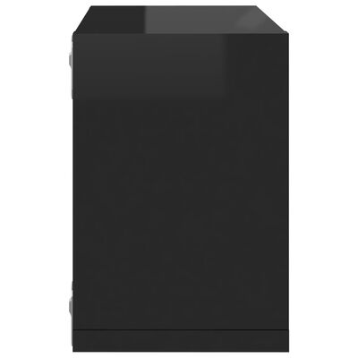 vidaXL Nástěnné police kostky 6 ks černé s vysokým leskem 22x15x22 cm
