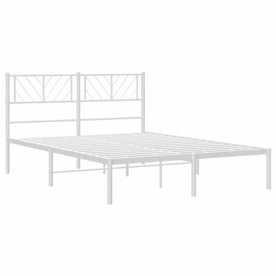 vidaXL Kovový rám postele s čelem bílý 120 x 190 cm