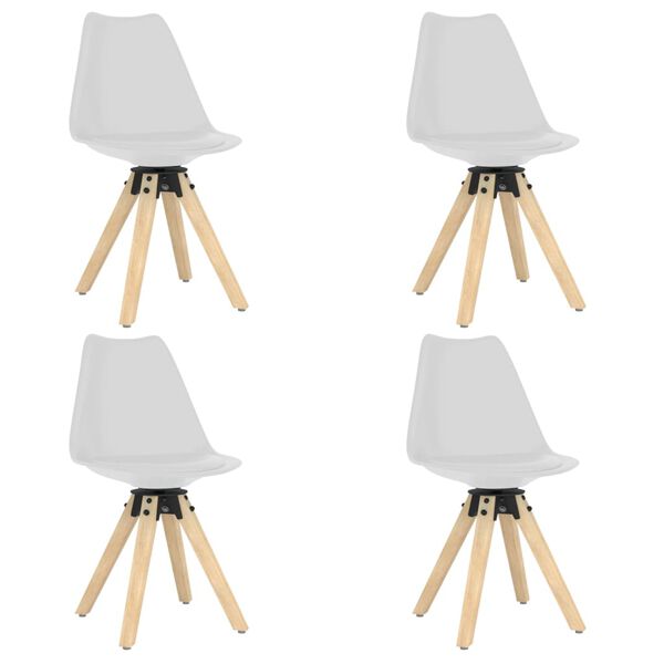 vidaXL Otočn&eacute; j&iacute;deln&iacute; židle 4 ks b&iacute;l&eacute; PP