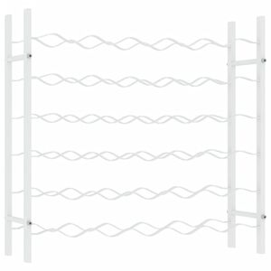 vidaXL Stojan na víno na 36 lahví bílý kov