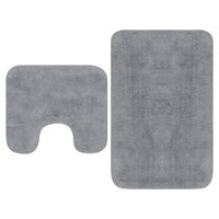 vidaXL Sada koupelnových předložek 2 kusy textilní šedá