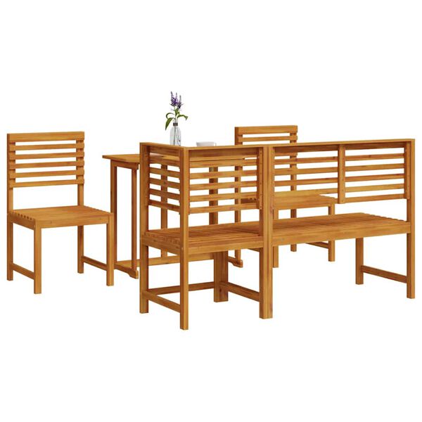 vidaXL Zahradní bistro set 5 pcs Hnědá masivní akáciové dřevo