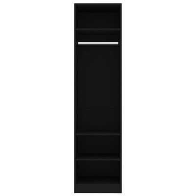 vidaXL Šatní skříň černá 50 x 50 x 200 cm dřevotříska