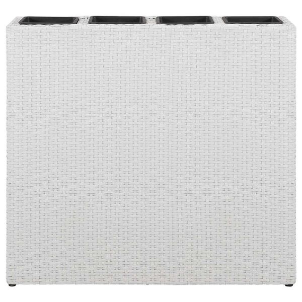 vidaXL Vyvýšený záhon se 4 květináči polyratan bílý