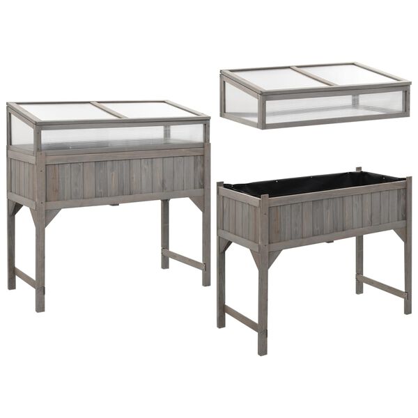 vidaXL Vyvýšený záhon s pařeništěm 110 x 54 x 120 cm masivní jedle