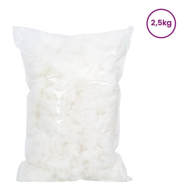vidaXL V&yacute;plň z vl&aacute;ken B&iacute;l&yacute; 2,5 kg Polyester