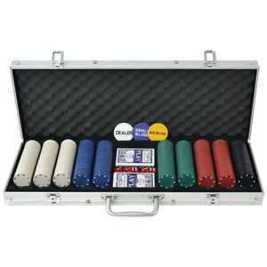 vidaXL Poker set s 500 žetony z hlin&iacute;ku