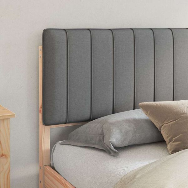 vidaXL R&aacute;m postele s čalouněn&yacute;m čelem s čelo Světle &scaron;ed&aacute; 180 x 200 cm