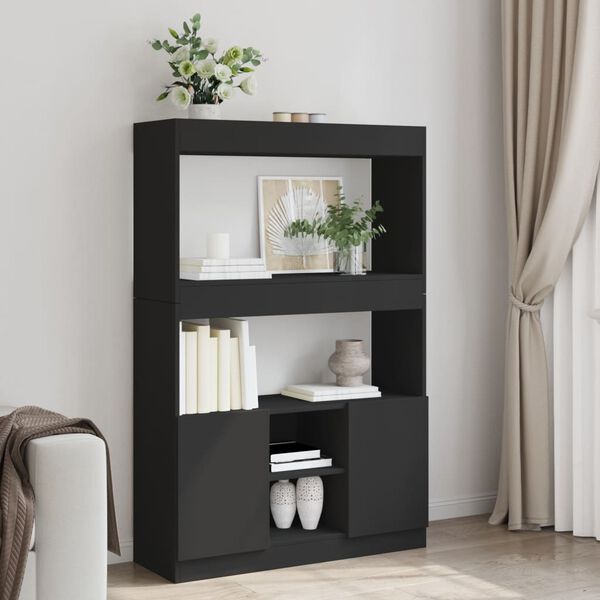 vidaXL Skříň highboard černá 92 x 33 x 140 cm kompozitní dřevo