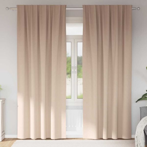 vidaXL Z&aacute;věsy na zatemněn&iacute; s kroužky 2 pcs Taupe 245 x 140 cm
