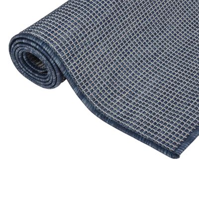vidaXL Venkovní hladce tkaný koberec 200x280 cm modrá