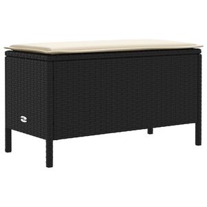 vidaXL Zahradn&iacute; podnožka Čern&aacute; a kr&eacute;mov&aacute; 80 x 38 x 45 cm PE ratan