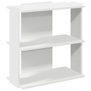 vidaXL Knihovna 3patrov&aacute; b&iacute;l&aacute; 60x30x60 cm kompozitn&iacute; dřevo