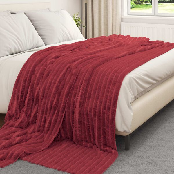 vidaXL Plažov&aacute; deka Bordeaux červen&aacute; 240 x 220 cm Fleece