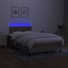 vidaXL Box spring postel s matrac&iacute; a LED taupe 120 x 200 cm textil