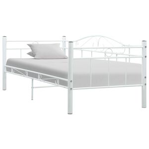 vidaXL R&aacute;m denn&iacute; postele b&iacute;l&yacute; kov 90 x 200 cm