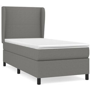 vidaXL Box spring postel s matrac&iacute; tmavě &scaron;ed&aacute; 80 x 200 cm textil