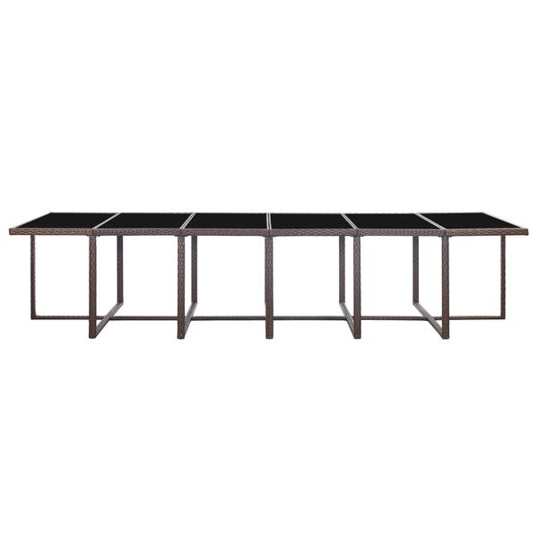 vidaXL 17d&iacute;ln&yacute; zahradn&iacute; j&iacute;deln&iacute; set s podu&scaron;kami polyratan hněd&yacute;