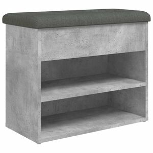 vidaXL Lavice s botn&iacute;kem betonově &scaron;ed&aacute; 62x32x50 cm kompozitn&iacute; dřevo