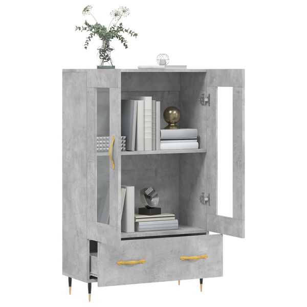 vidaXL Skř&iacute;ň highboard betonově &scaron;ed&aacute; 69,5x31x115 cm kompozitn&iacute; dřevo