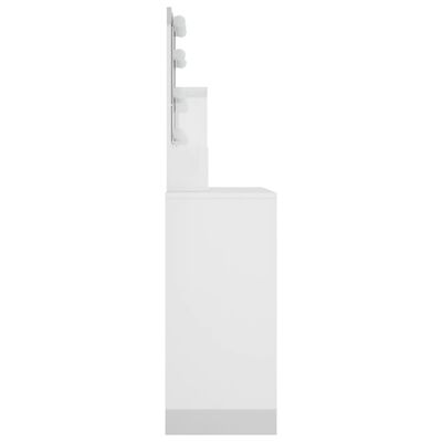 vidaXL Toaletní stolek s LED lesklý bílý 86,5 x 35 x 136 cm