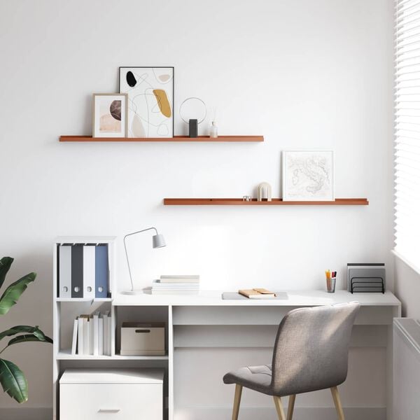 vidaXL N&aacute;stěnn&aacute; polička 2 pcs Červen&aacute; 115 x 9 x 3 cm kompozitn&iacute; dřevo