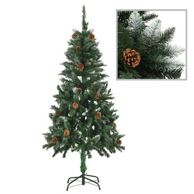 vidaXL Umělý vánoční stromek LED osvětlení sada koulí a šišky 150 cm