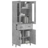 vidaXL Skř&iacute;ň highboard betonově &scaron;ed&aacute; 69,5x34x180 cm kompozitn&iacute; dřevo