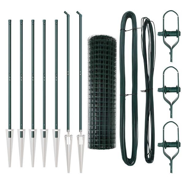 vidaXL Plot s sloupkem Zelen&aacute; 1,4 x 10 m Ocel a PVC