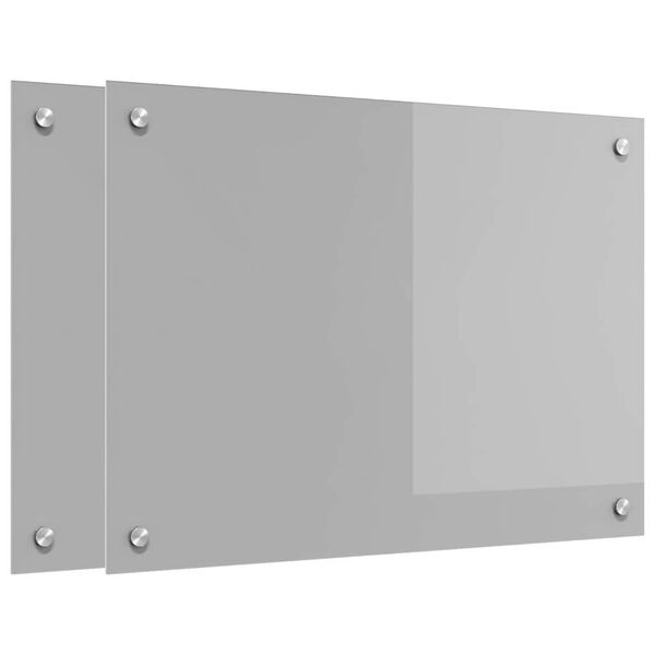 vidaXL Kuchyňsk&aacute; z&aacute;stěna 2 pcs Světle &scaron;ed&aacute; 70 x 50 cm tvrzen&eacute; sklo