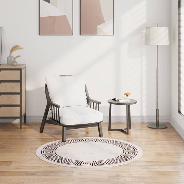 vidaXL Koberec prateln&yacute; ⌀ 120 cm světle b&eacute;žov&yacute; protiskluzov&yacute;