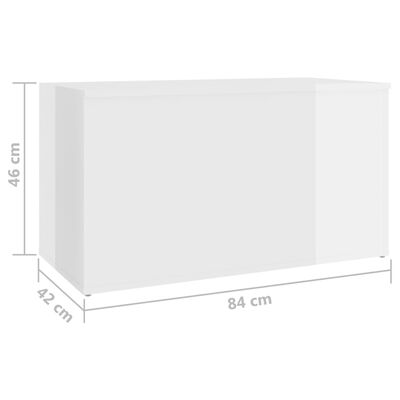 VidaXL Úložná truhla bílá vysoký lesk 84 x 42 x 46 cm kompozitní dřevo