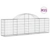vidaXL Klenut&eacute; gabionov&eacute; ko&scaron;e 11 ks 200x30x60/80 cm pozinkovan&eacute; železo
