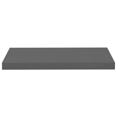 vidaXL Plovoucí nástěnné police 2 ks šedé vysoký lesk 60x23,5x3,8 cm