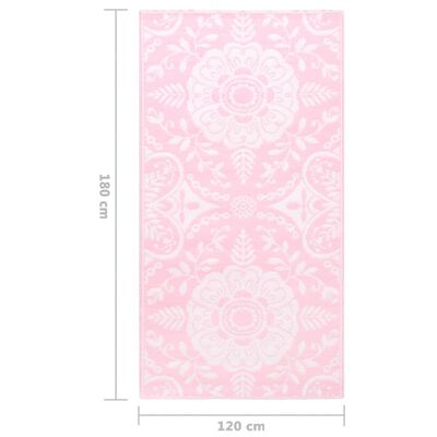 vidaXL Venkovní koberec růžový 120 x 180 cm PP