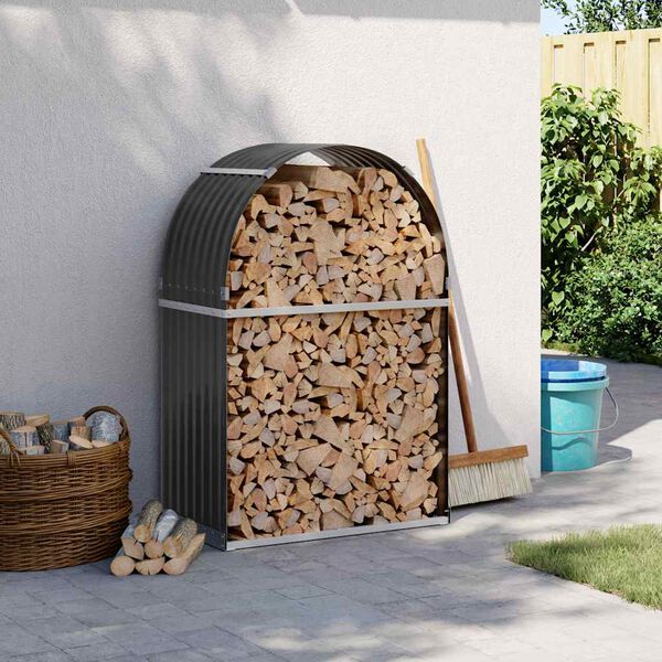 vidaXL Držák na polena antracitový 80 x 45 x 120 cm pozinkovaná ocel