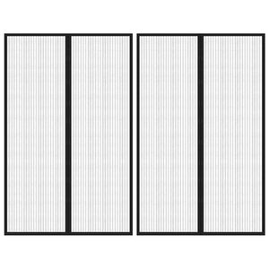 vidaXL Z&aacute;věsy do dveř&iacute; proti hmyzu 2 ks s magnety čern&eacute; 220 x 130 cm