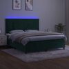 vidaXL Box spring postel s matrac&iacute; a LED tmavě zelen&aacute; 160x200 cm samet