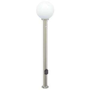 vidaXL Sloupkov&eacute; sv&iacute;tidlo se senzorem a z&aacute;suvkou 120 cm nerezov&aacute; ocel IP44