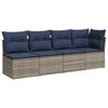 vidaXL Zahradn&iacute; sofa s pol&scaron;t&aacute;řem &Scaron;ed&aacute; 227 x 62 x 69 cm polyratan