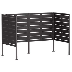 vidaXL Z&aacute;stěna na popelnice 167 x 85 x 113 cm Ocel Čern&aacute;