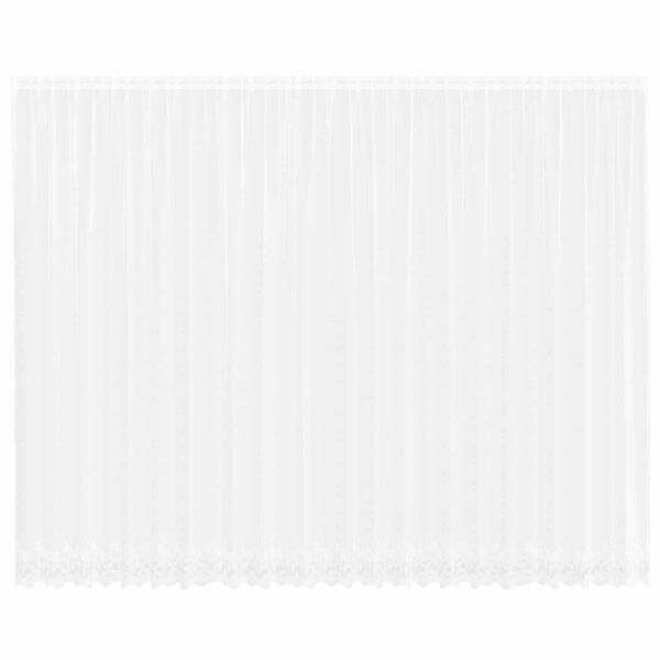 vidaXL Čipkov&yacute; Z&aacute;věs se z&aacute;clonami B&iacute;l&aacute; 280 x 600 cm Polyester