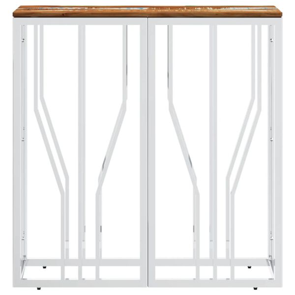 vidaXL Konzolov&yacute; stůl stř&iacute;brn&yacute; nerez ocel a masivn&iacute; recyklovan&eacute; dřevo