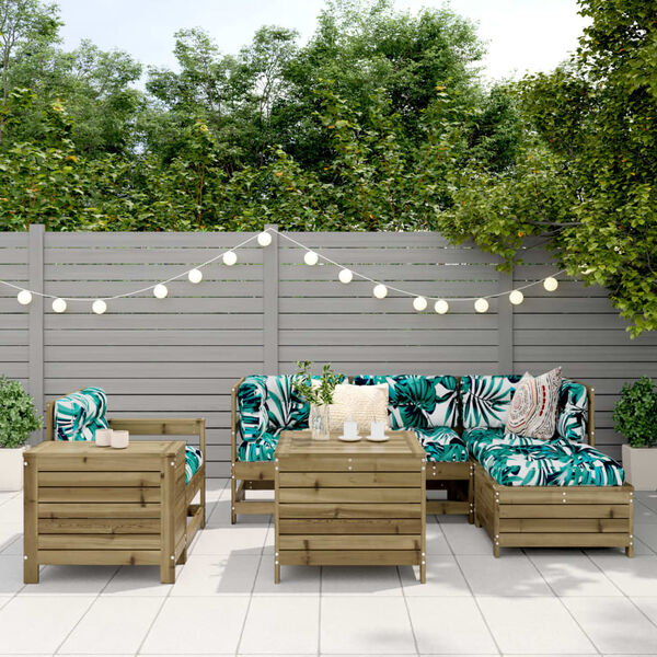 vidaXL 7d&iacute;ln&aacute; zahradn&iacute; sedac&iacute; souprava impregnovan&aacute; borovice