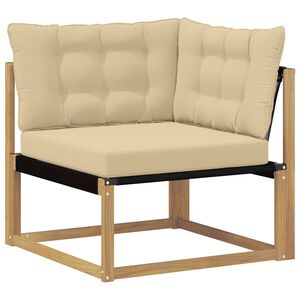 vidaXL Zahradn&iacute; rohov&aacute; sedačka Masivn&iacute; ak&aacute;ciov&eacute; dřevo a Textilene B&iacute;l&aacute;