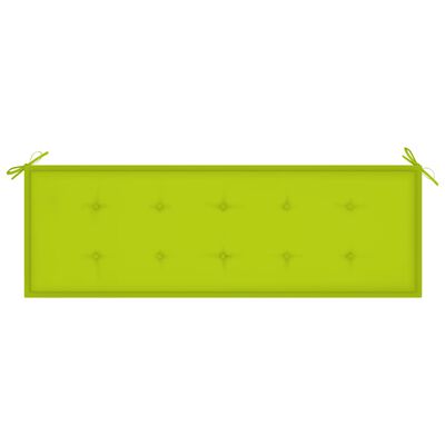 vidaXL Lavice Batavia s jasně zelenou poduškou 150 cm masivní teak